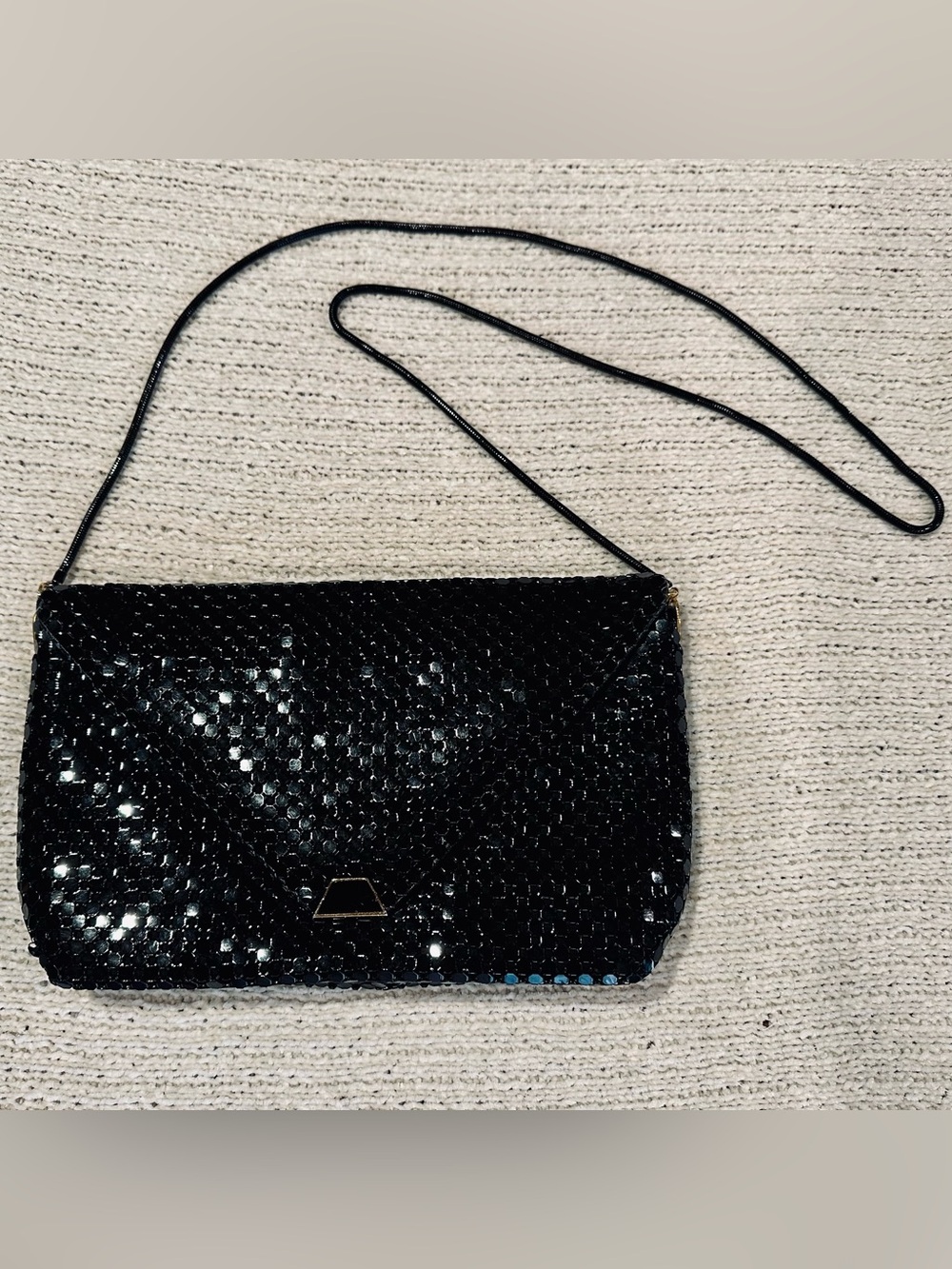 Vintage Black Mesh Envelope Crossbody
